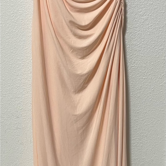 Lauren Ralph Lauren Floor Length One Shoulder Silhouette Peach Evening Dress - Picture 10 of 15